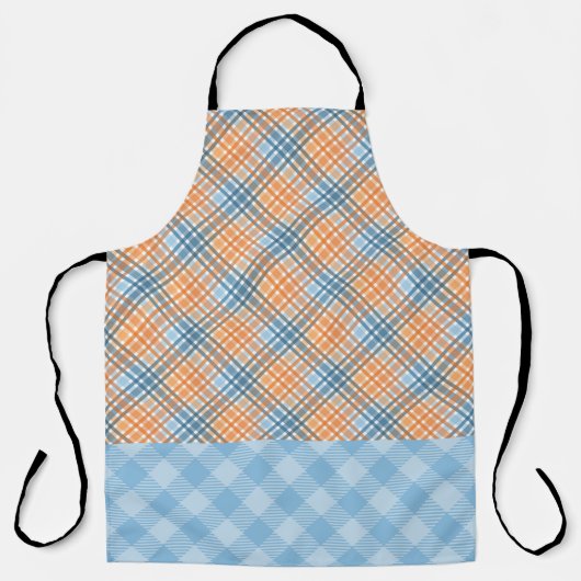 FALL ORANGE BLUE WHITE AUTUMN PLAID PATTERNS SCHORT (Voorkant)