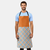 FALL ORANGE BLUE WHITE AUTUMN PLAID PATTERNS SCHORT (Gedragen)