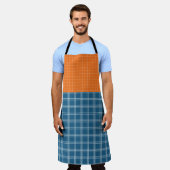 FALL ORANGE BLUE WHITE AUTUMN PLAID PATTERNS SCHORT (Gedragen)