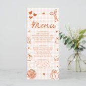 Fall Orange Hand Drawn A Little Cutie Pie Menu (Staand voorkant)