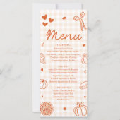 Fall Orange Hand Drawn A Little Cutie Pie Menu (Voorkant)
