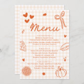 Fall Orange Hand Drawn A Little Cutie Pie Menu (Voorkant / Achterkant)
