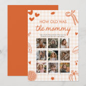 Fall Orange Hand Drawn How Old Was The Mommy Game Kaart (Voorkant / Achterkant)