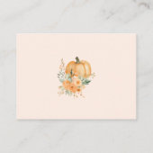 Fall Orange Pumpkin Baby Shower Diaper Raffle  Informatiekaartje (Achterkant)