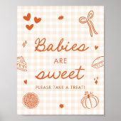 Fall Oranje Gingham Cutie Pie Baby's zijn Lief Poster (Voorkant)