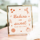 Fall Oranje Gingham Cutie Pie Baby's zijn Lief Poster