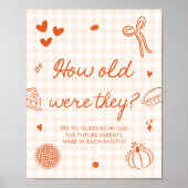 Fall Oranje Gingham Cutie Pie Hoe oud waren ze Poster (Voorkant)