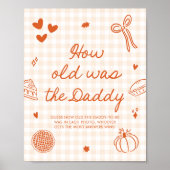 Fall Oranje Gingham Cutie Pie Hoe oud was de vader Poster (Voorkant)