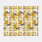 Fall Owls & Pumpkin Harvest Fleece Blanket Deken (Voorkant (Horizontaal))