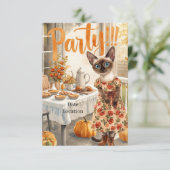 Fall Party Invitation Card – Cozy Autumn Gathering Kaart (Staand voorkant)