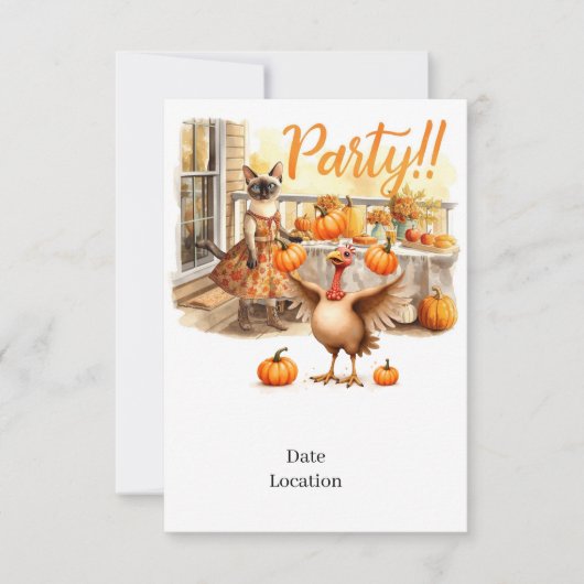 Fall Party Invitation Card – Cozy Autumn Gathering Kaart (Voorkant)