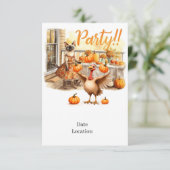 Fall Party Invitation Card – Cozy Autumn Gathering Kaart (Staand voorkant)