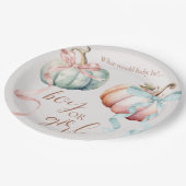 Fall Pastel Pumpkin Paper Plate or Charger Plate Papieren Bordje (Gekanteld)