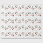 Fall Pastel Pumpkins and Bows Wrapping Paper Cadeaupapier (Vlak)