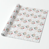 Fall Pastel Pumpkins and Bows Wrapping Paper Cadeaupapier (Uitgerold)