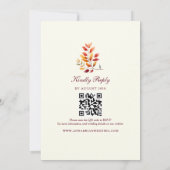 Fall Photo QR Code Wedding Kaart (Achterkant)