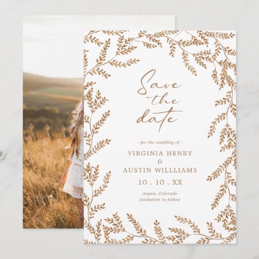 Fall Photo Wedding Save The Date (Voorkant / Achterkant)