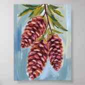 Fall Pinecones Watercolor Autumn Poster (Voorkant)