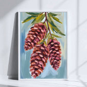 Fall Pinecones Watercolor Autumn Poster