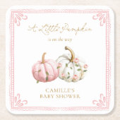Fall Pink Baby Shower Drink Coasters Kartonnen Onderzetters (Voorkant)