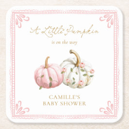Fall Pink Baby Shower Drink Coasters Kartonnen Onderzetters