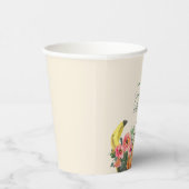 Fall Pink Floral Pumpkins Autumn Birthday Party Papieren Bekers (Rechts)