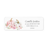 Fall Pink Pumpkin Address Label (Voorkant)