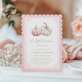 Fall Pink Pumpkin Baby Shower Invite Kaart
