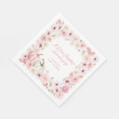 Fall Pink Pumpkin Girl Baby Shower Servet (Hoek)