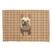 Fall Plaid French Bulldog Kussensloop (Voorkant)
