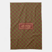 Fall Plaid Kitchen Towel Elegant Monogram Accent Theedoek (Verticaal)