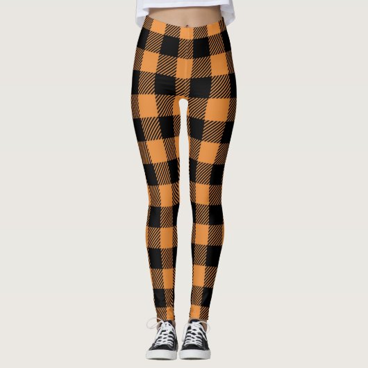 Fall Plaid Pattern Leggings (Voorkant)