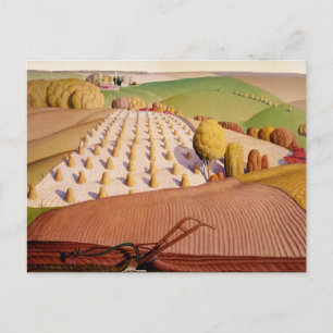Fall Plowing, 1931 by Grant Wood Briefkaart