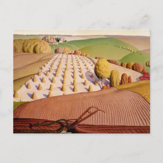 Fall Plowing, 1931 by Grant Wood Briefkaart (Voorkant)
