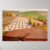 Fall Plowing, 1931 by Grant Wood Poster (Voorkant)