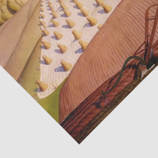 Fall Plowing, 1931 by Grant Wood Tissuepapier (Detail)