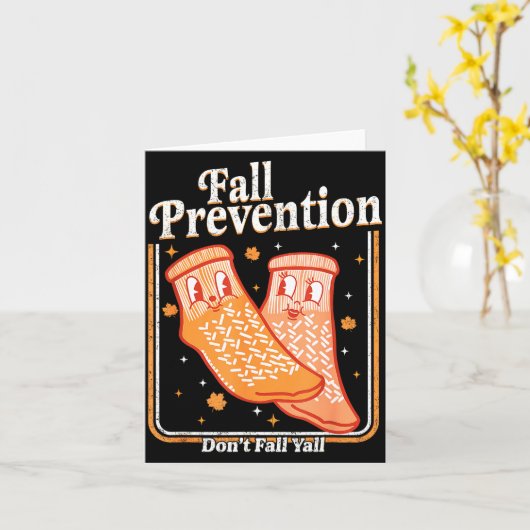 Fall Prevention Don't Fall Y'all Physical Therapy Kaart (Gele Bloem)