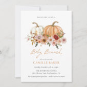 Fall Pumpkin Baby Shower Brunch Invitation Kaart (Voorkant)