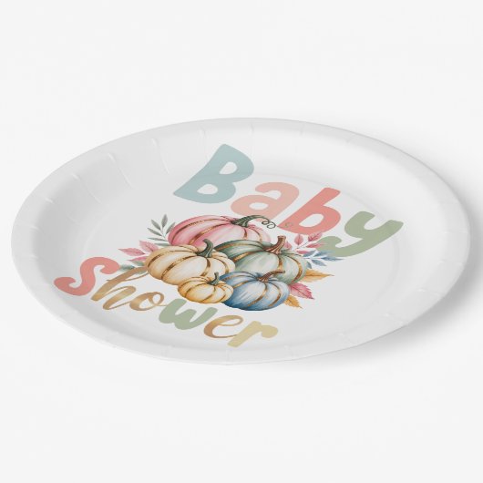 Fall Pumpkin Baby Shower Papieren Bordje (Gekanteld)