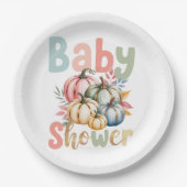 Fall Pumpkin Baby Shower Papieren Bordje (Voorkant)