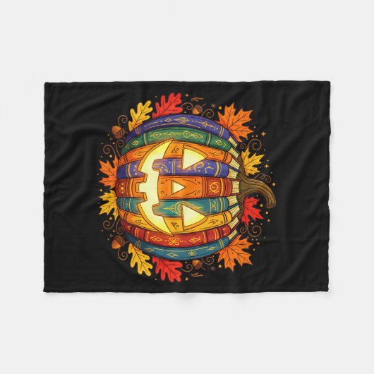 Fall Pumpkin Book Lover, Soky Librarian Teacher Ha Fleece Deken (Voorkant (Horizontaal))