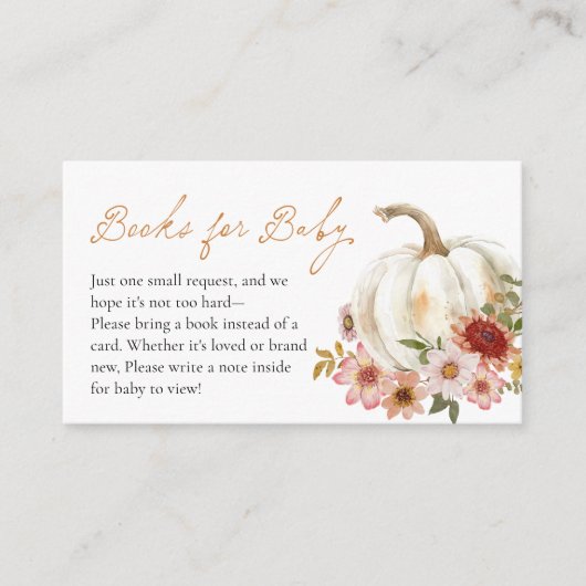 Fall Pumpkin Book Request Enclosure Card Informatiekaartje (Voorkant)