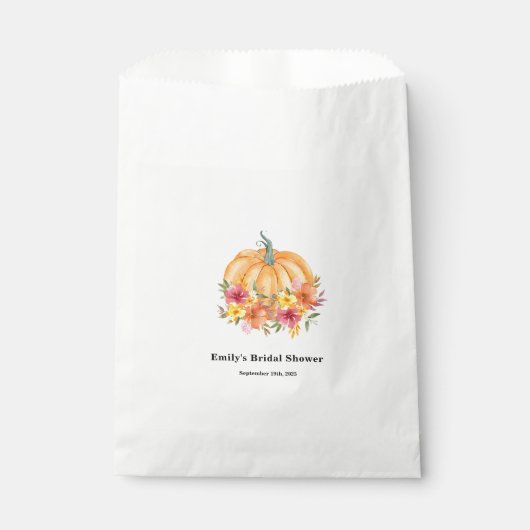 Fall Pumpkin Bridal Shower  Bedankzakje (Voorkant)