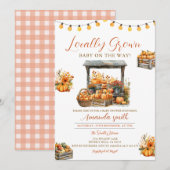 Fall Pumpkin Cute Locally Grown Market Baby Shower Kaart (Voorkant / Achterkant)