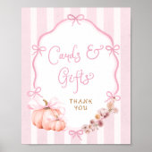Fall Pumpkin Floral Baby Shower Cards and Gifts Poster (Voorkant)