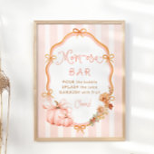 Fall Pumpkin Floral Baby Shower Mom-osa Bar Poster