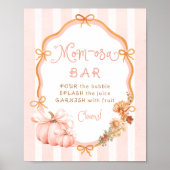 Fall Pumpkin Floral Baby Shower Mom-osa Bar Poster (Voorkant)
