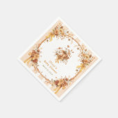 Fall Pumpkin Floral Baby Shower  Napkins Servet (Hoek)
