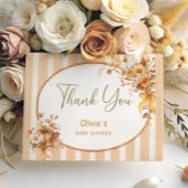 Fall Pumpkin Floral Baby Shower Thank You Card Bedankkaart