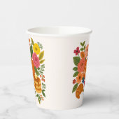 Fall Pumpkin Floral Bless This Home Thanksgiving Papieren Bekers (Links)